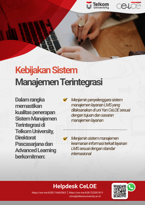 https://celoe.telkomuniversity.ac.id/Kebijakan Sistem Manajemen Terintegrasi